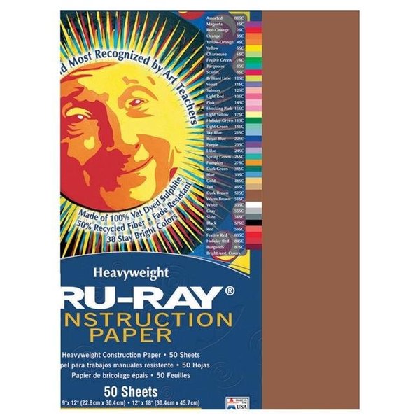 Tru-Ray Tru-Ray 054036 Construction Paper 9 x 12 In. Warm Brown; Pack Of 50 54036